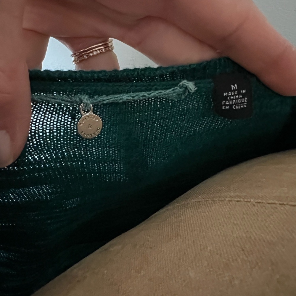 Knitted & Knotted Anthropologie long green sweater medium - Picture 7 of 8